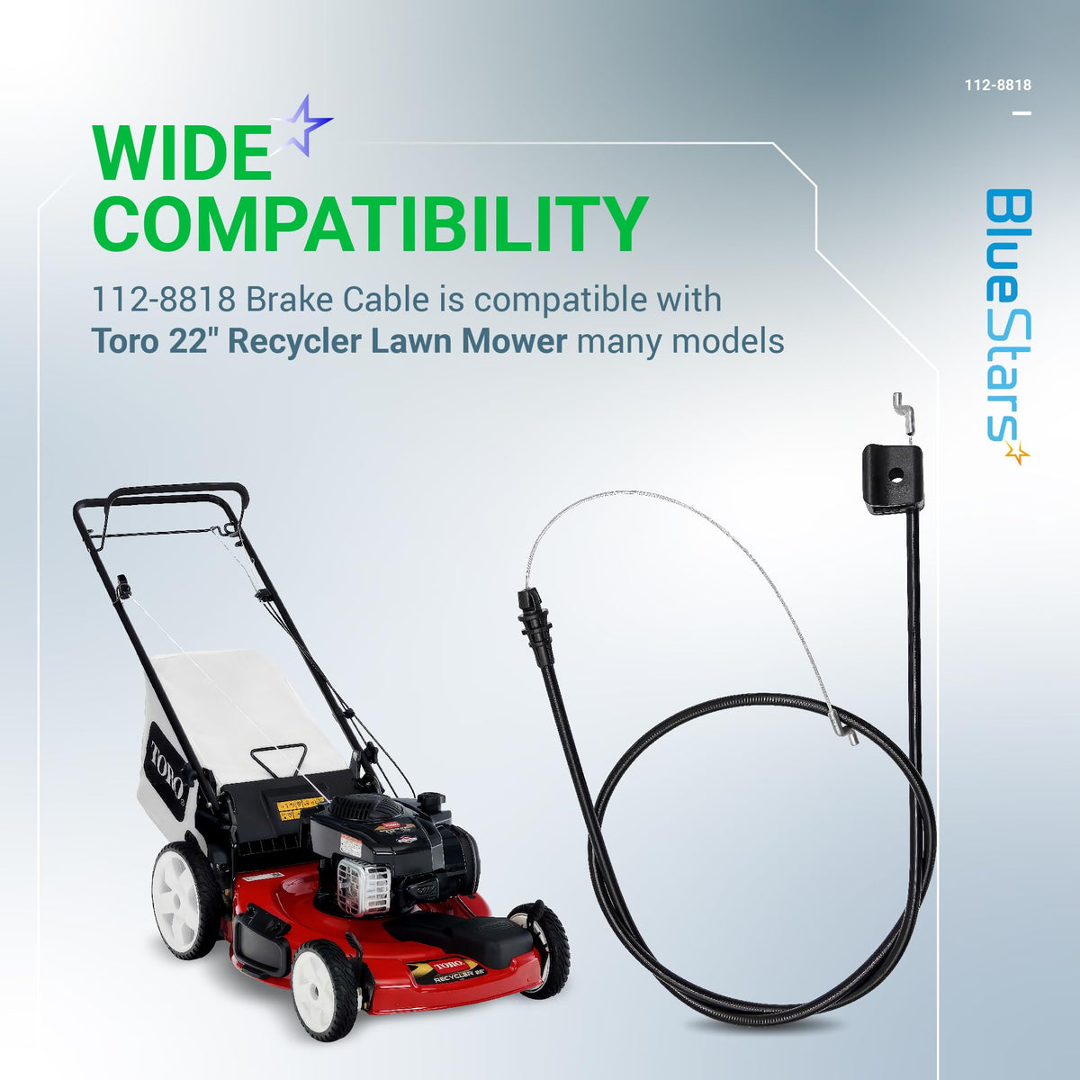 BlueStars 112-8818 brake cable compatible with Lawn-Boy 20in models