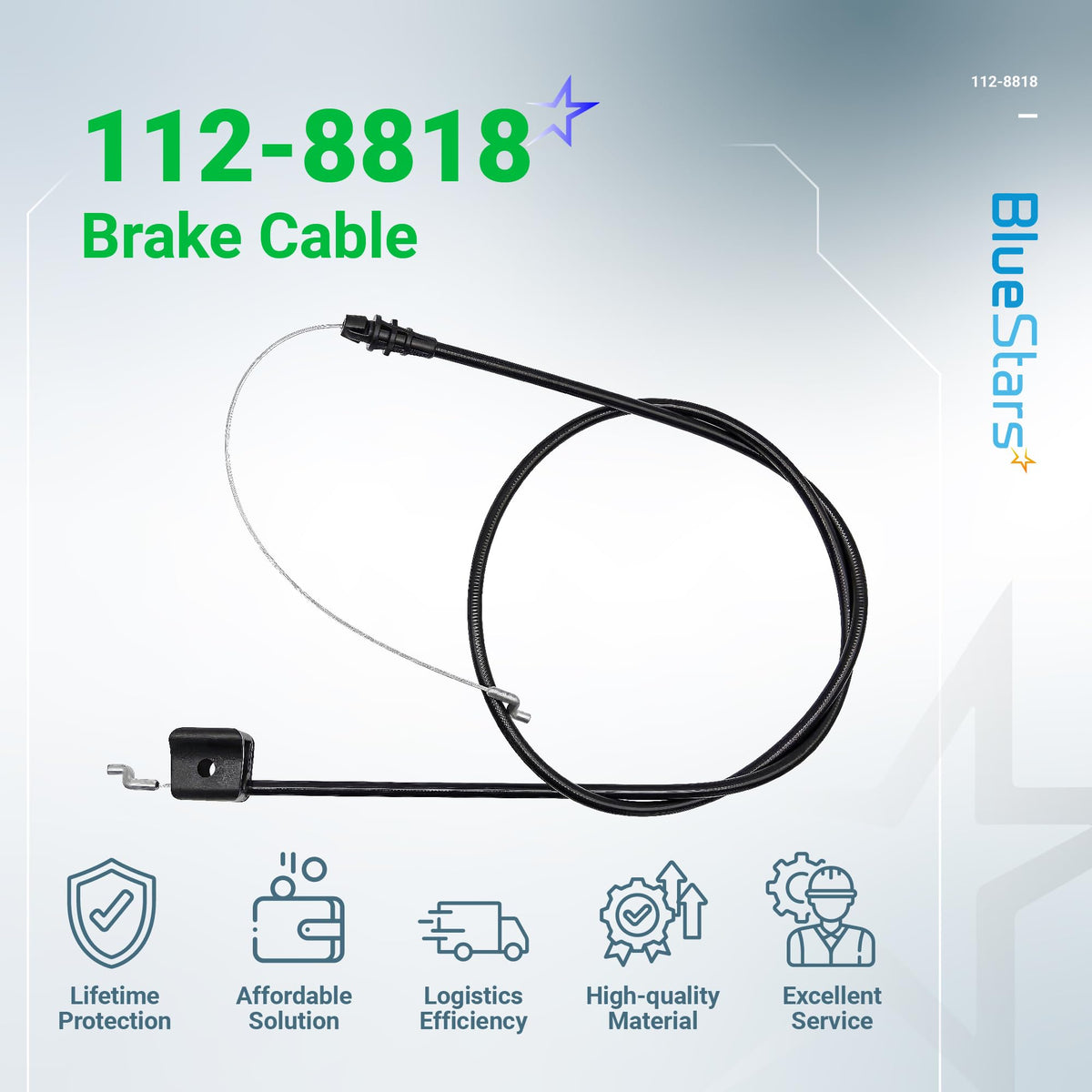 BlueStars 112-8818 brake cable with lifetime protection warranty