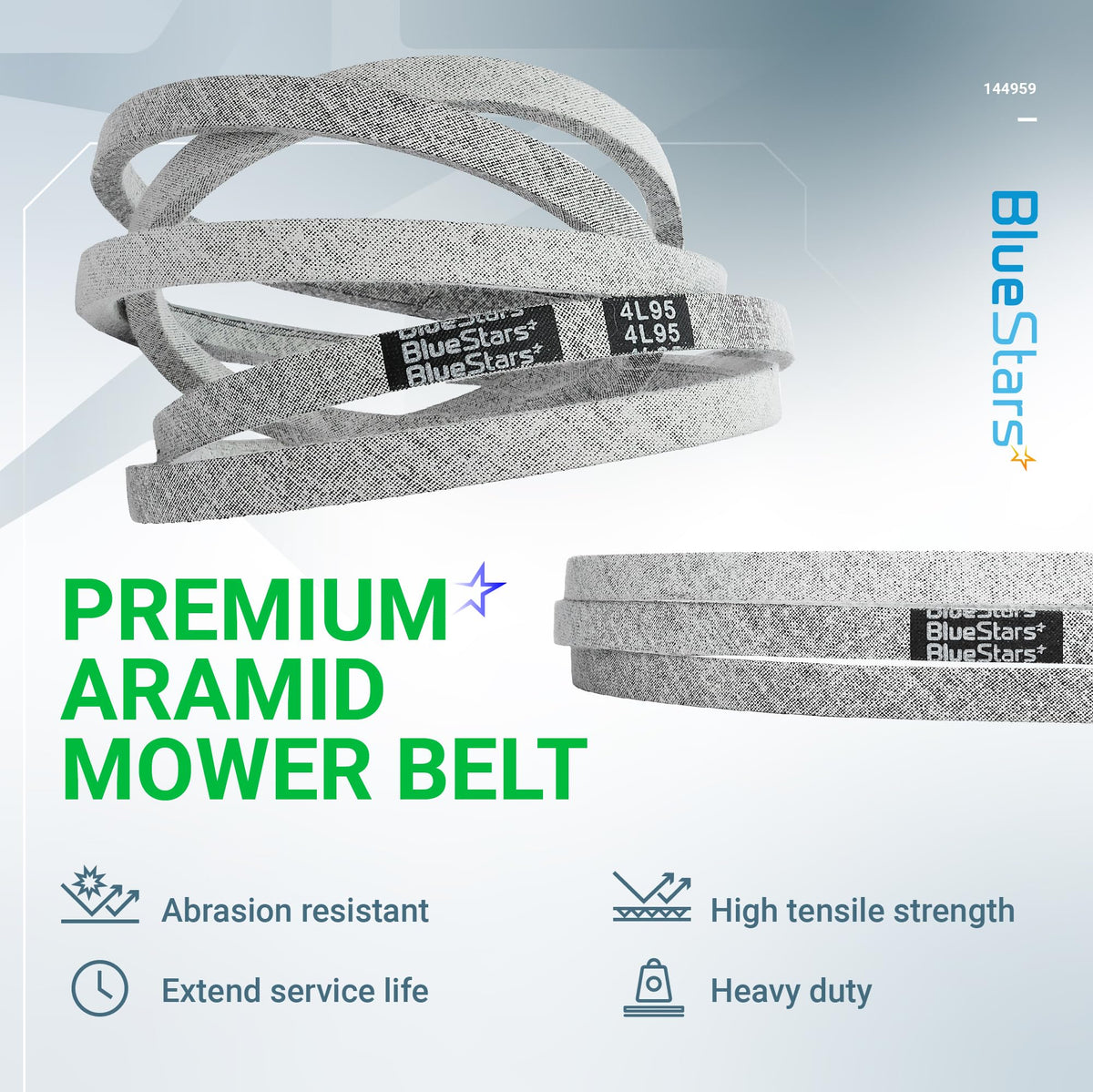 Aramid cord construction in BlueStars 144959 for durability