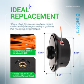 BlueStars trimmer head replacement for PT104 Plus maintains cutting performance.