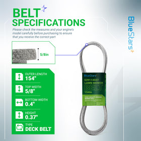 BlueStars 539114557 belt close-up aligned with Husqvarna Z254 deck.