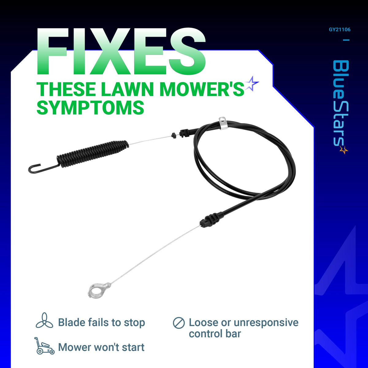 BlueStars 58-inch conduit and 76-inch cable length for routing flexibility