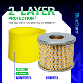 BlueStars AFZE30 GX340 air filter pack ready for GX340 engines and outdoor equipment