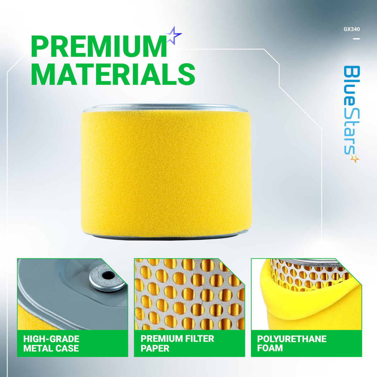 Closeup of BlueStars air filter foam demonstrating durable polyurethane construction