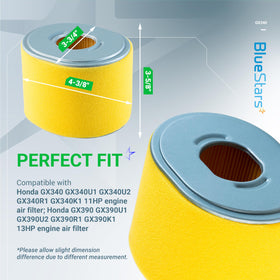 BlueStars air filter frame and foam highlighting sturdy metal frame and wear resistance