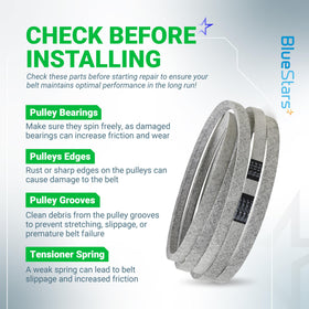 BlueStars aramid-cord belt promises long-lasting mowing sessions.