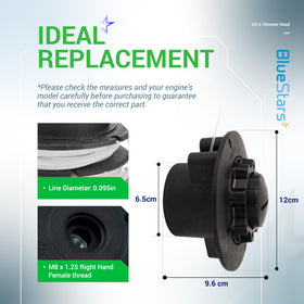 BlueStars C5-2 top view trimmer head with compact profile for easy mounting