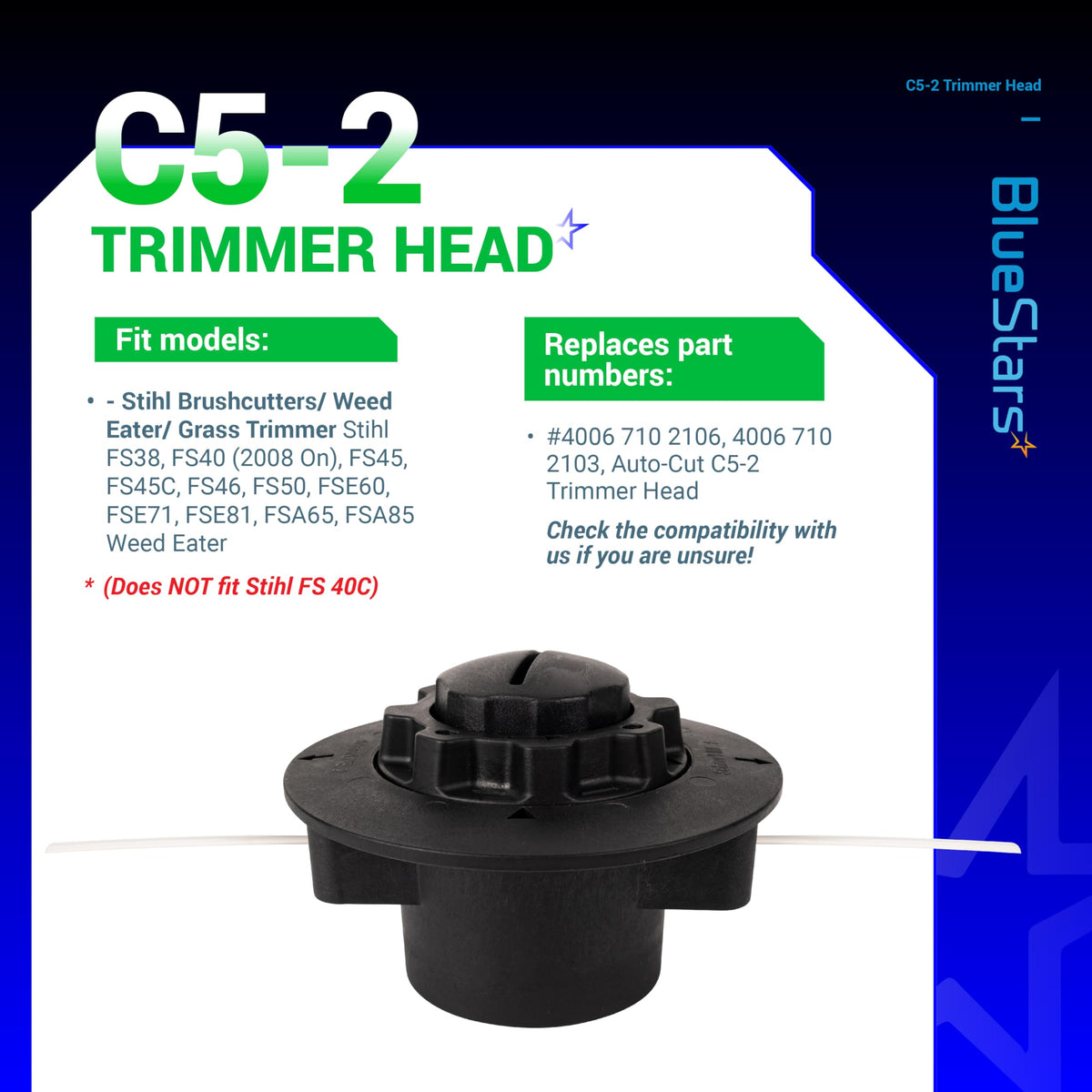 BlueStars C5-2 fits Stihl FS38/FS40 compatibility angles for quick checks