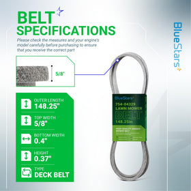BlueStars belt with bottom width 0.4 inch supports secure deck engagement