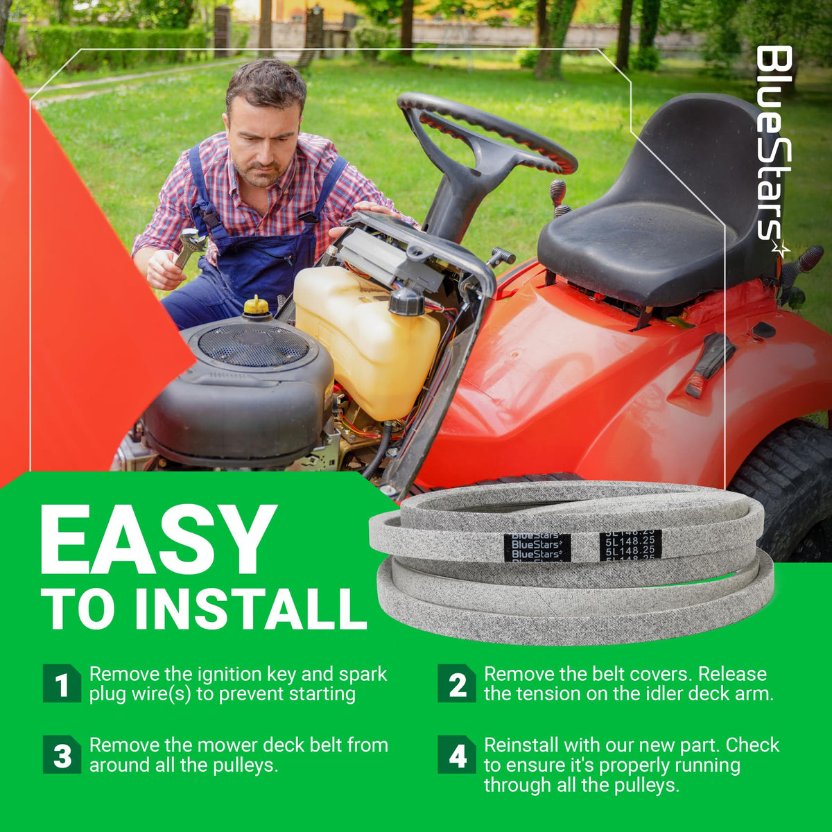 BlueStars 754-04329 supports a broad compatibility range for 54-inch mowers
