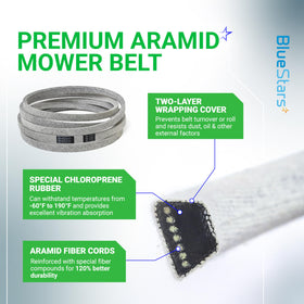 BlueStars belt length and width shown for correct 154-inch fit.