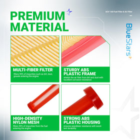 BlueStars engine fitment label demonstrates broad compatibility with Honda GC and GCV engines