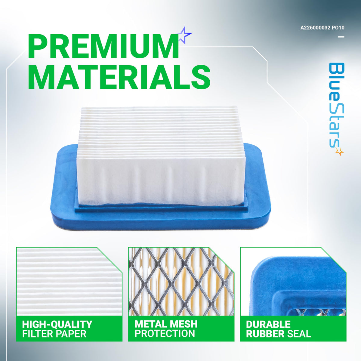 BlueStars air filter paper filtration layer detail for Echo compatibility