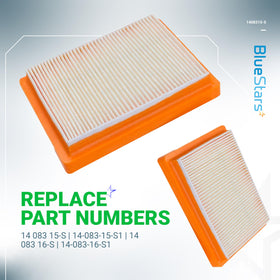 BlueStars filtration action traps dirt and debris for cleaner intake.