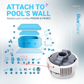 BlueStars flow-adjustment lever for customizable chlorine delivery.