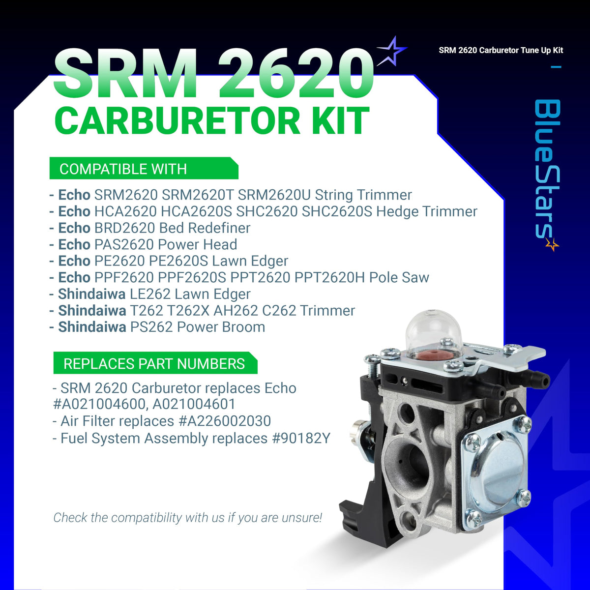 BlueStars fuel system assembly shows complete kit for installation.