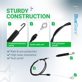 BlueStars gy20156 deck engagement cable fits 42-inch John Deere decks