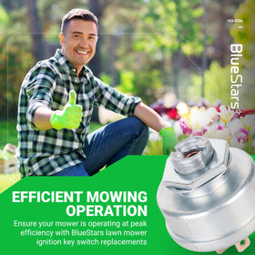 BlueStars ignition switch keys included for quick, secure mower startups