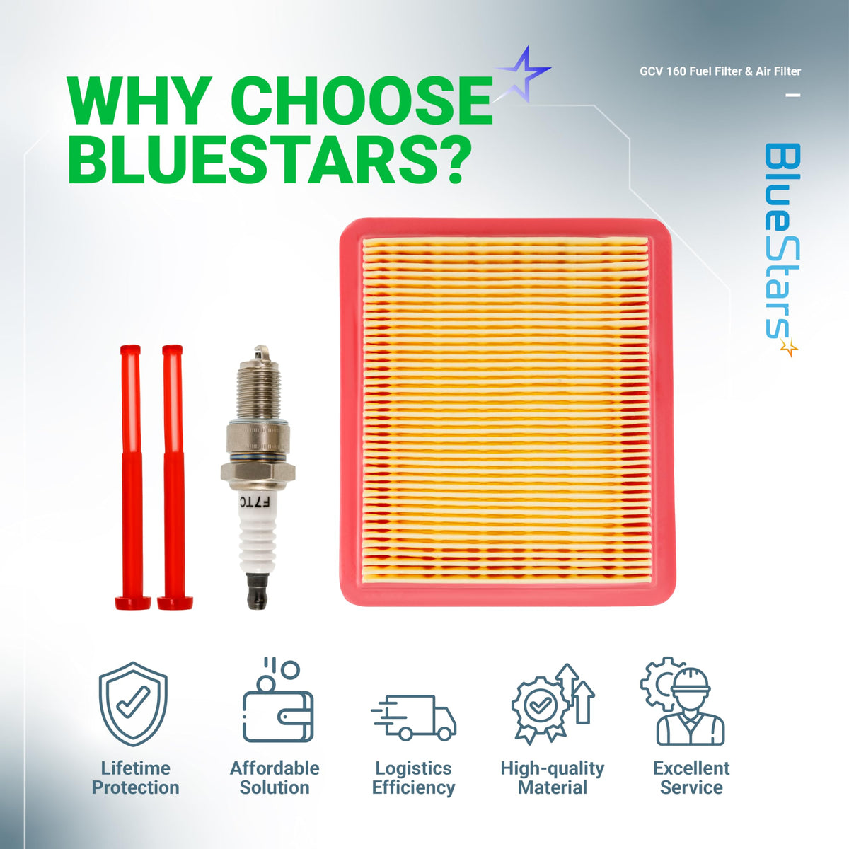 BlueStars lifetime protection badge signals defect coverage for peace of mind