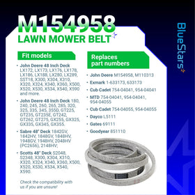 BlueStars M154958 heat-resistant belt ready for mowing conditions