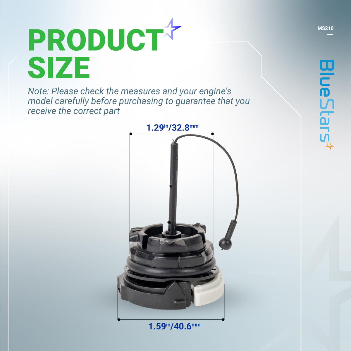 BlueStars oil cap for Stihl MS200 maintains proper oiling and simple installation