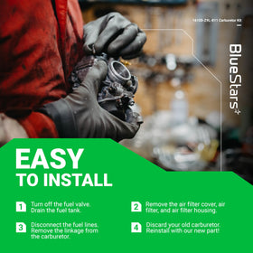 BlueStars pre-filter protects the carburetor from debris during mowing