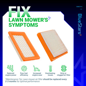 BlueStars lifetime-protected filter designed for compatibility across popular mowers.