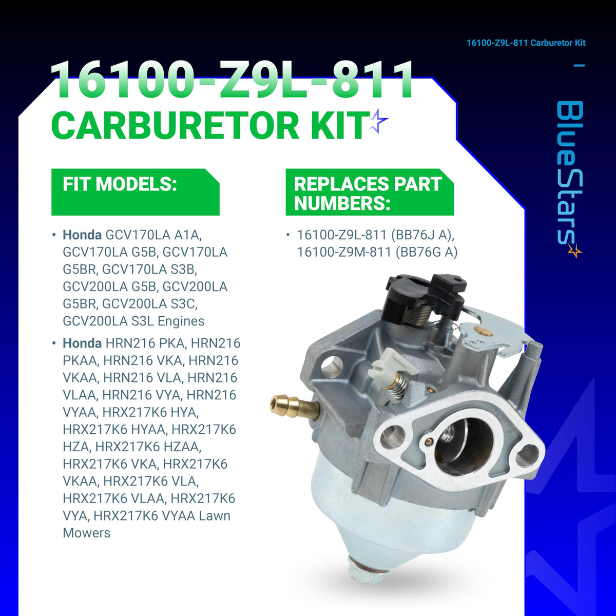 BlueStars spark plug included supports reliable starts and steady idle