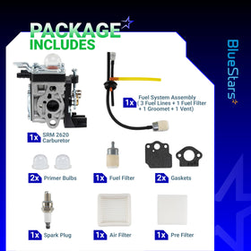 BlueStars spark plug included for reliable starts and smooth operation.