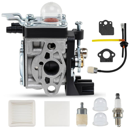BlueStars SRM-2620 carburetor package with spark plug and fuel lines for quick replacement.