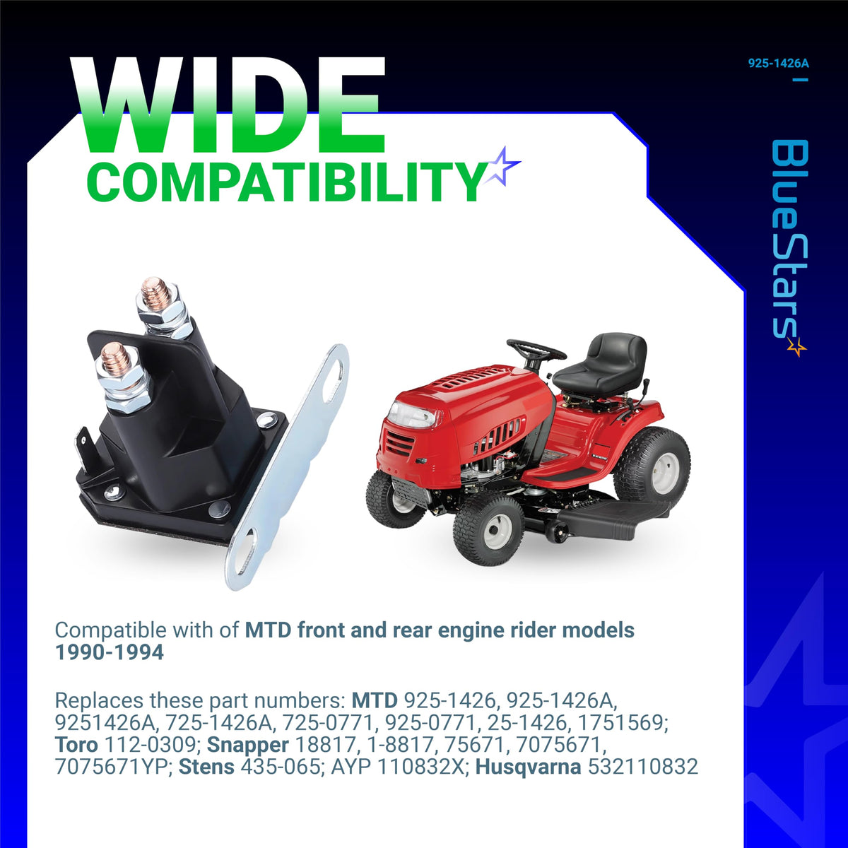 BlueStars compatibility label illustrating cross-brand fit.