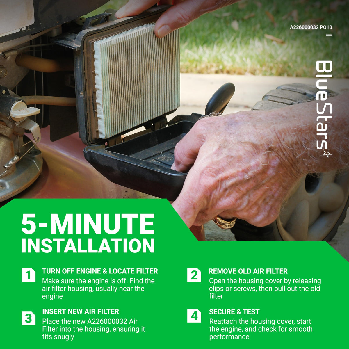 BlueStars reliable engine protection via clean air intake
