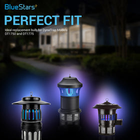 BlueStars UV attractant bulb highlights insects, boosting trap visibility.