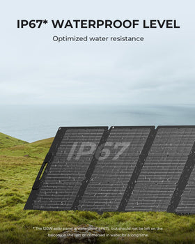 BLUETTI 100W solar panel ideal for outdoor camping and RV use