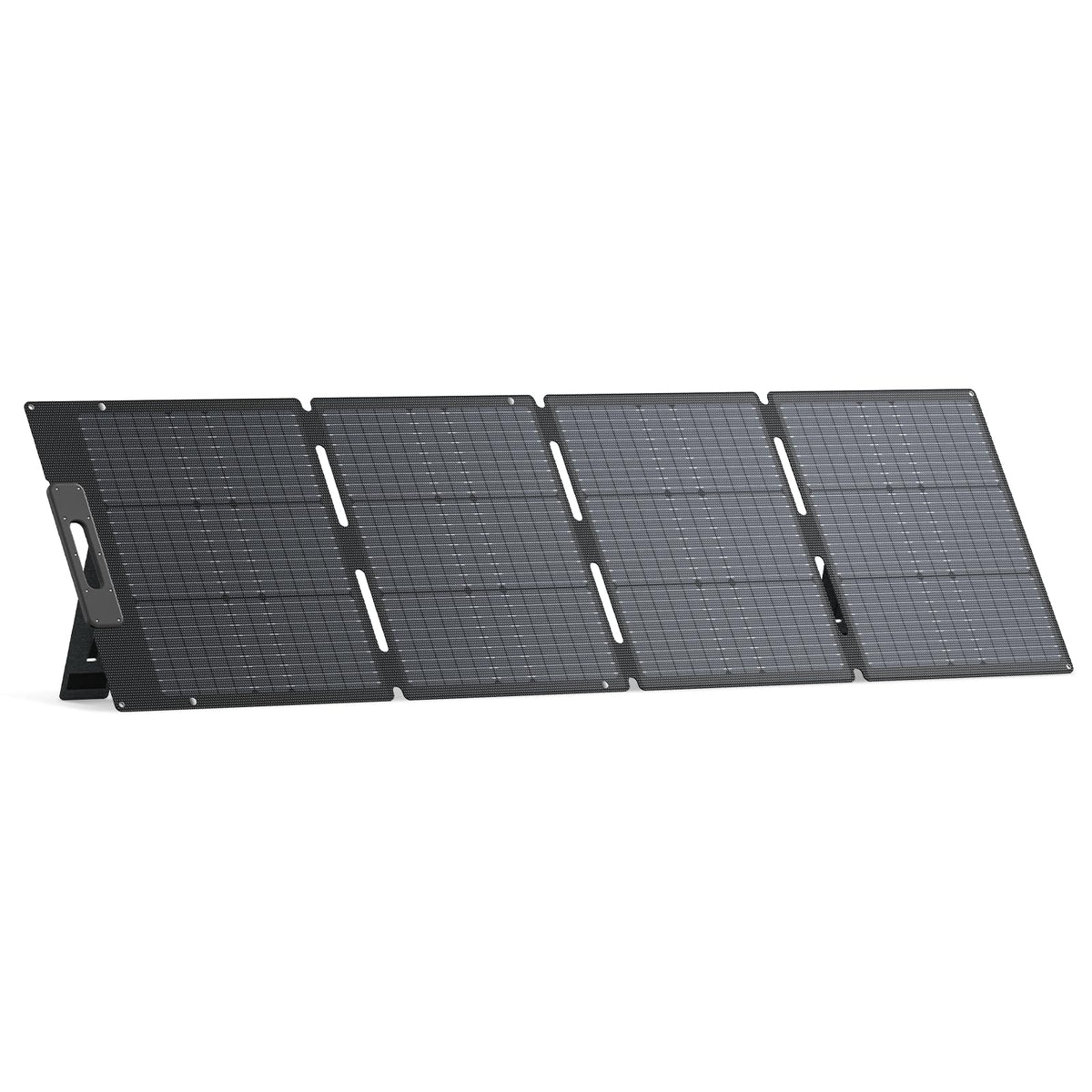 BLUETTI 200W foldable solar panel folded compact for easy transport during camping.