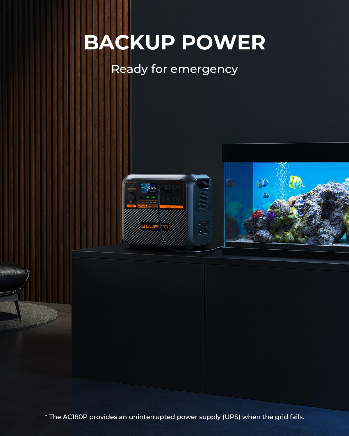BLUETTI AC180P camping-use scenario shows reliable off-grid power for devices