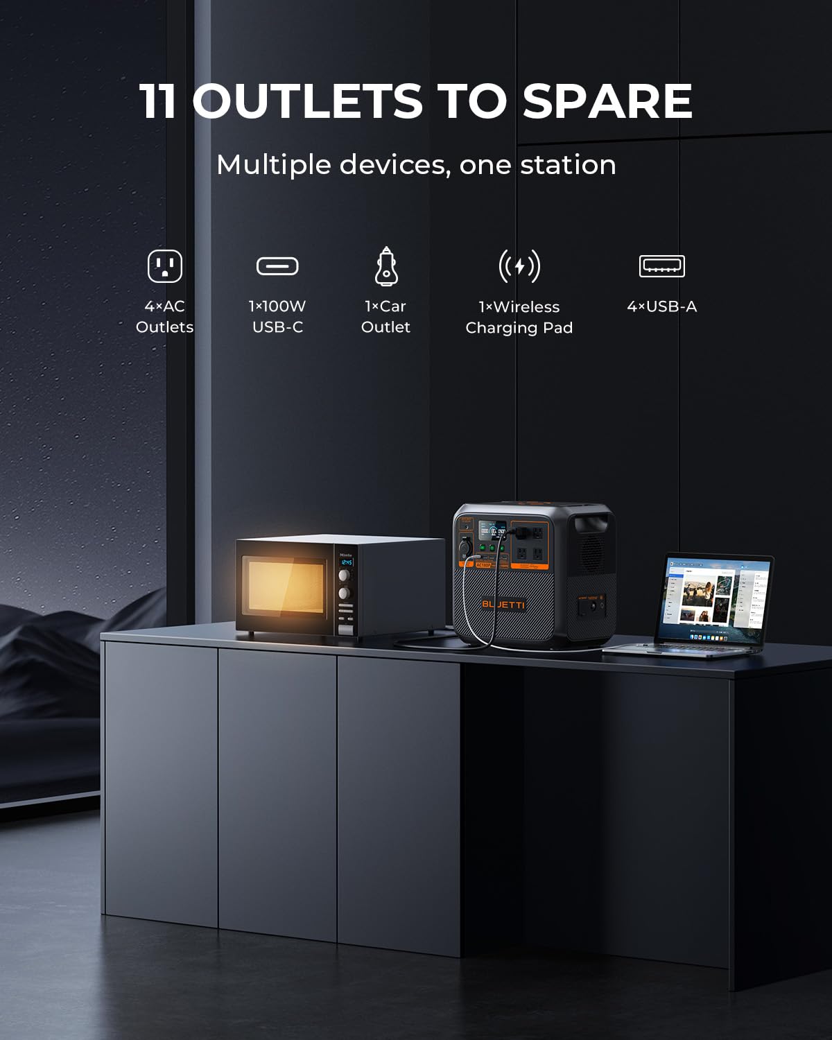 BLUETTI AC180P solar charging demonstrates up to 500W input for green recharging