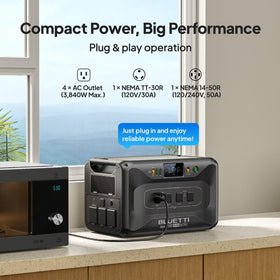 BLUETTI Apex 300 120V and 240V outputs cover daily and larger loads