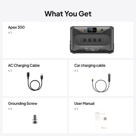 BLUETTI Apex 300 included accessories for quick setup