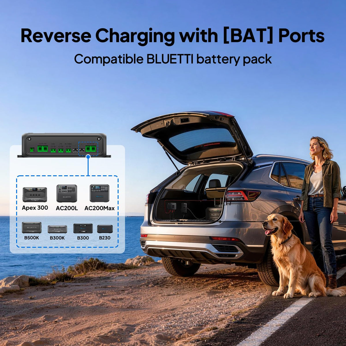 BLUETTI Charger 2 kit includes cables, fuses, and manuals for setup.