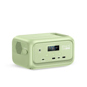 BLUETTI Elite 10 Mini front ports for easy access powering a laptop
