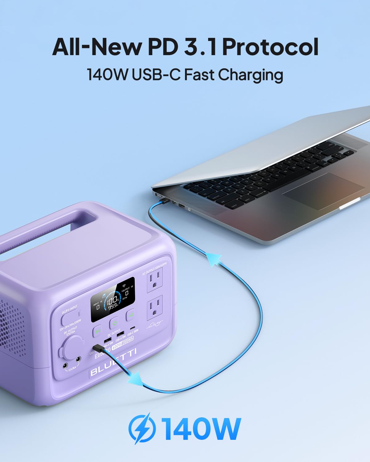 BLUETTI Elite 30 V2 eight charging modes with 380W wall charge