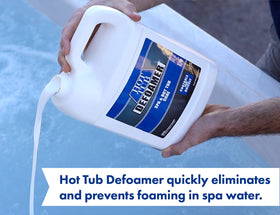 Bluewater Chemgroup foam disappearance spa demonstrates quick foam relief