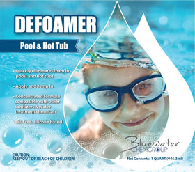Bluewater Pool Defoamer being applied to water for dispersion.
