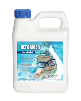 Bluewater Pool Defoamer bottle for rapid foam control in pools.