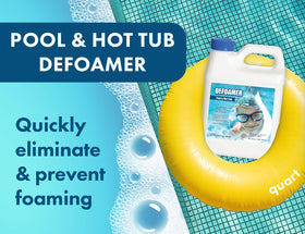 Bluewater Defoamer demonstrates foam dissipation in pool water.