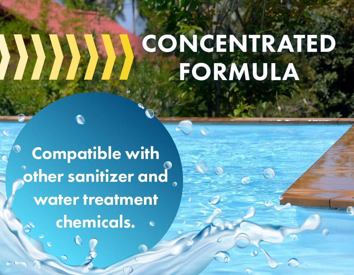 Bluewater Pool Defoamer being poured for easy application.