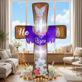 Blueweenly LED-lit cross at night enhances Easter ambiance.