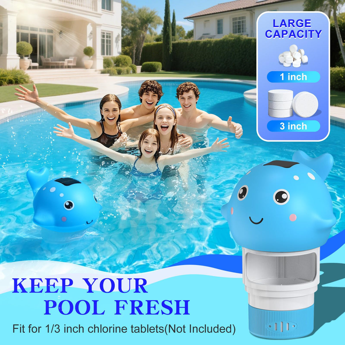 Blufree Whale adjustable release enables controlled chlorine distribution