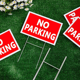 Blulu 16-pack no parking signs with stands for easy setup